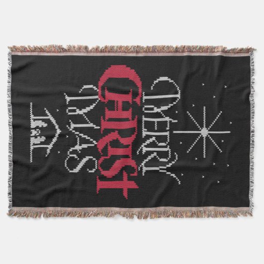 Granny Strick Christlich Ugly Frohe Weihnachtskrau Decke (Vorderseite)