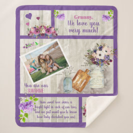 Granny We Liebe You Foto Floral | Holztext Sherpadecke