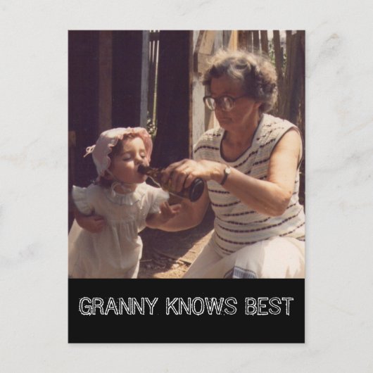 Granny weiß das Beste Postkarte (Vorderseite)