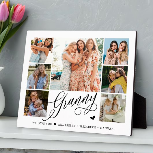 Granny Wir Liebe Sie Fotocollage Typografie Fotoplatte