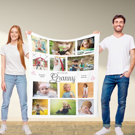 Granny Wir Liebe Sie Personalisiert Hearts Modern Fleecedecke
