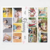 Granny Wir Liebe Sie Personalisiert Herzen Fleecedecke (Vorderseite (Horizontal))