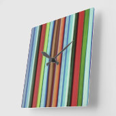 Grannys farbenfrohe Streifen mit grobem Aussehen Quadratische Wanduhr (Winkel)