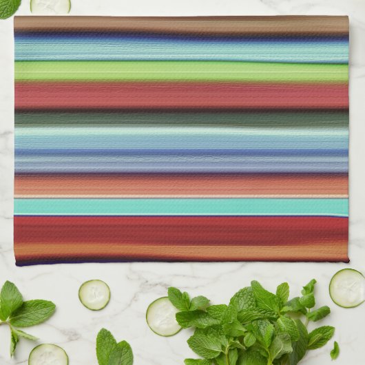 Grannys farbenfrohe Streifen, weich und rau Geschirrtuch (Gefaltet)
