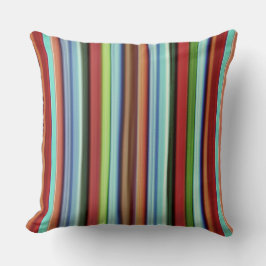 Grannys farbenfrohe Streifen, weich und rau Kissen
