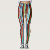 Grannys farbenfrohe Streifen, weich und rau Leggings (Vorderseite)