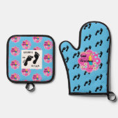 Granny's Kitchen Retro 70er Ofenhandschuh & Topflappen-Set (Vorderseite)