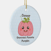 Granny's Lieblingspumpkin Custom Großkindname Keramik Ornament (Rechts)
