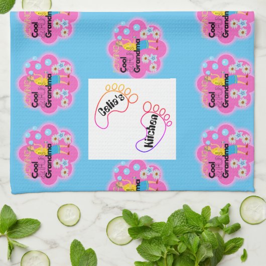 Granny's Place Retro Muster Geschirrtuch (Gefaltet)