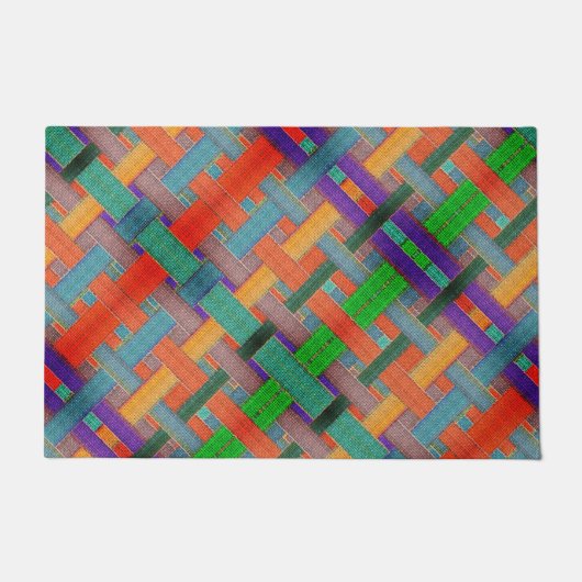 Grannys rotgekreuzte Streifen, mit gewebtem Aspekt Fußmatte (Vorderseite)