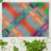 Grannys rotgekreuzte Streifen, mit gewebtem Aspekt Geschirrtuch (Gefaltet)