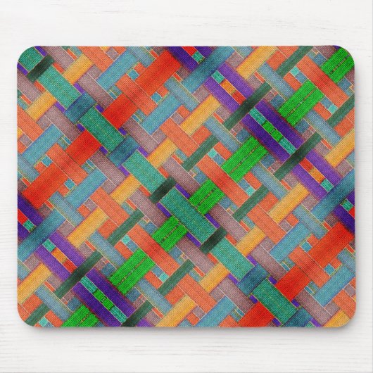 Grannys rotgekreuzte Streifen, mit gewebtem Aspekt Mousepad (Vorne)