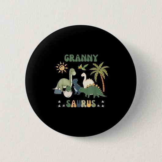 Grannysaurus T Rex Dinosaur Granny Saurus Familie Button (Vorderseite)