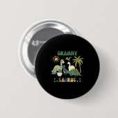 Grannysaurus T Rex Dinosaur Granny Saurus Familie Button (Vorne & Hinten)