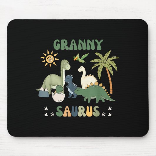 Grannysaurus T Rex Dinosaur Granny Saurus Familie  Mousepad (Vorne)