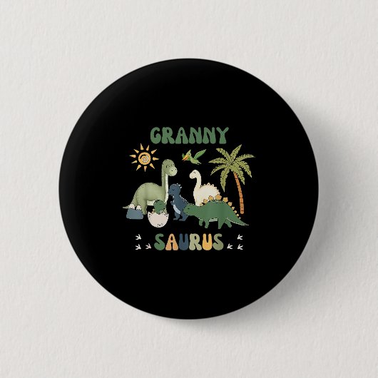 Grannysaurus T Rex Dinosaur Granny Saurus Family M Button (Vorderseite)