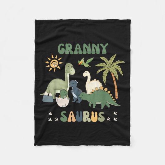 Grannysaurus T Rex Dinosaur Granny Saurus Family M Fleecedecke (Vorderseite)