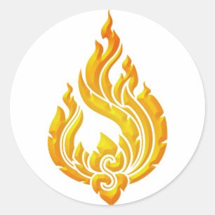 Granok Flames Runder Aufkleber