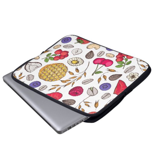 Granola, Müsli nahtloses Muster. Haferflocken Laptopschutzhülle (Vorne Knopf)