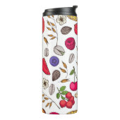 Granola, Müsli nahtloses Muster. Haferflocken Thermosbecher (Nach links gedreht)