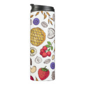 Granola, Müsli nahtloses Muster. Haferflocken Thermosbecher (Nach rechts gedreht)