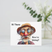 Granpa Sprichwort Hi und fragend Wie geht es? bear Postkarte (Stehend Vorderseite)