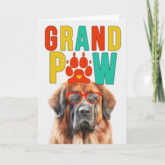 GranPAW Leonberger Dog Funny Grandeltern Day Feiertagskarte (Vorderseite)