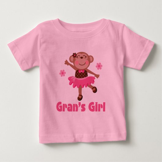 Gran's Girl Grandchild Monkey Ballerina Tutu T-Shi Baby T-shirt (Vorderseite)