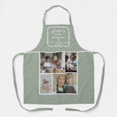 Gran's Kitchen Always Open Sage Green Dots Photo Schürze (Vorderseite)