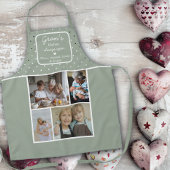 Gran's Kitchen Always Open Sage Green Dots Photo Schürze