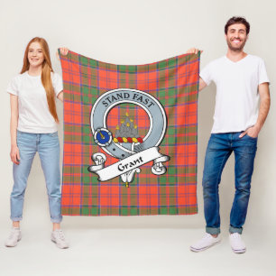 Grant Ancient Clan Abzeichen Tartan Kariert Fleecedecke