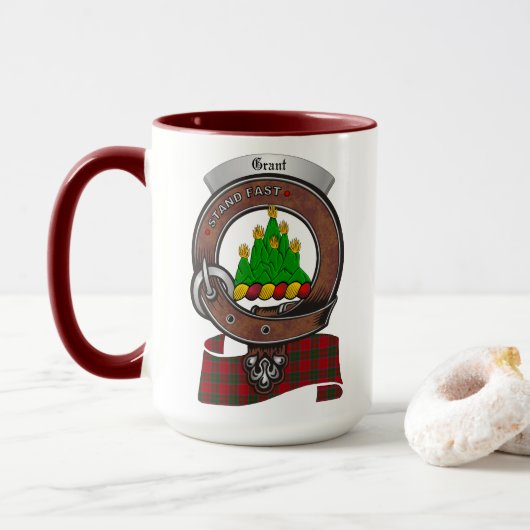 Grant Clan Abzeichen Combo 15oz Tasse (Mit Donut)