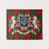 Grant Clan Abzeichen & Unicorns w/Tartan Wandteppich (Vorderseite (Horizontal))