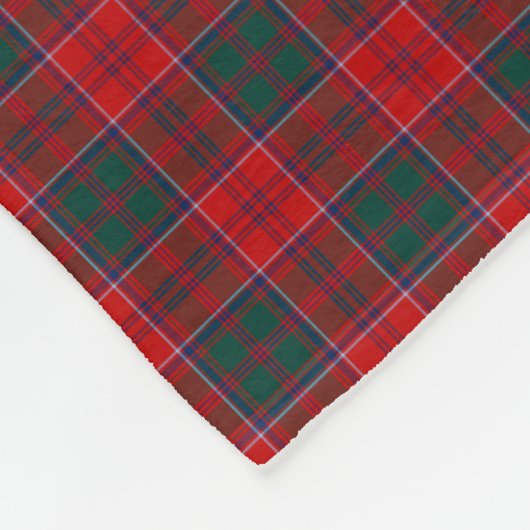 Grant Clan Red, Green und Blue Tartan Fleecedecke (Ecke)