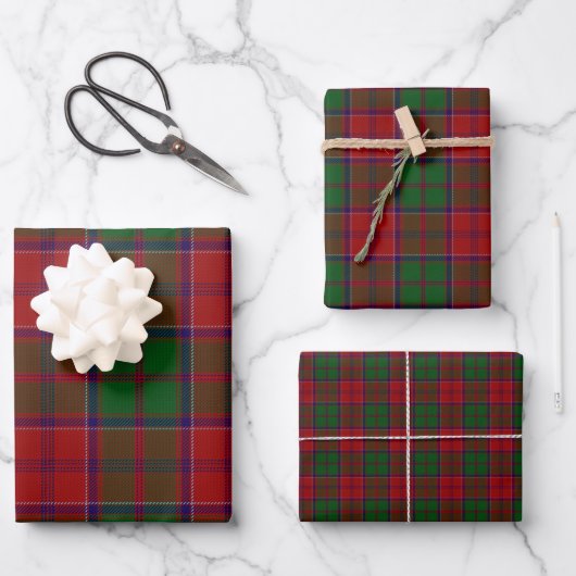 Grant Clan Tartan Scottish Kariert Geschenkpapier Set (Vorderseite)