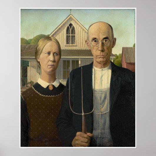 Grant DeVolson Wood American Gothic Poster (Vorne)