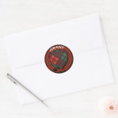 Grant Heart Tartan Design Runder Aufkleber (Umschlag)