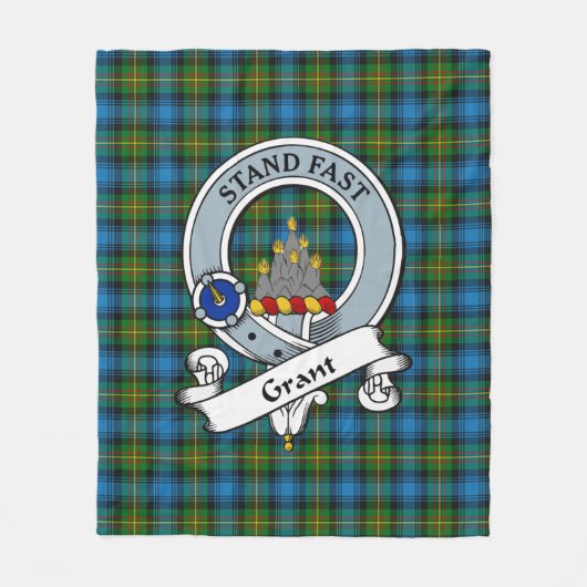 Grant Jagd Clan Abzeichen Tartan Kariert Fleecedecke (Vorderseite)