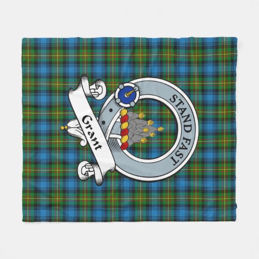 Grant Jagd Clan Abzeichen Tartan Kariert Fleecedecke (Vorderseite (Horizontal))