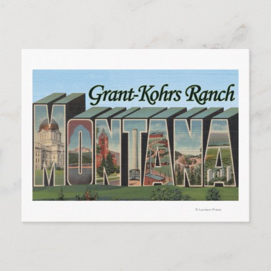 Grant-Kohrs Ranch, Montana - Große Briefszenen Postkarte (Vorderseite)