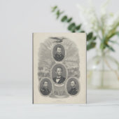 Grant, Lincoln, Sheridan, Sherman Postkarte (Stehend Vorderseite)