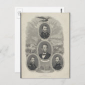 Grant, Lincoln, Sheridan, Sherman Postkarte (Vorne/Hinten)