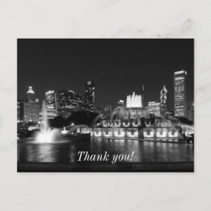 Grant Park Chicago Grayscale Danke Postcard Postkarte