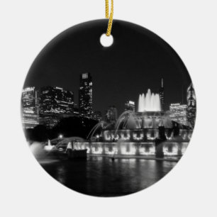 Grant Park Chicago Grayscale Keramikornament