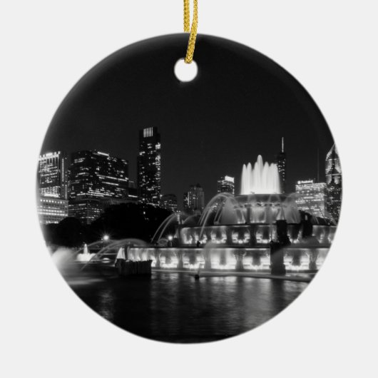 Grant Park Chicago Grayscale Keramikornament (Vorne)