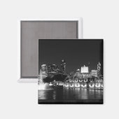 Grant Park Chicago Grayscale Magnet (Vorderseite/Rückseite)