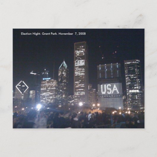 Grant-Park. Wahl-Nacht Postkarte (Vorderseite)