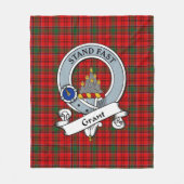 Grant Red Clan Abzeichen Tartan Kariert Fleecedecke (Vorderseite)