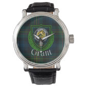 Grant Scottish Clan Tartan & Crest Armbanduhr (Vorderseite)
