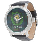 Grant Scottish Clan Tartan & Crest Armbanduhr (Schrägansicht)